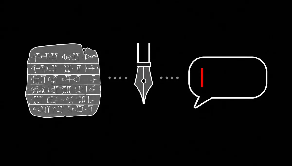 Ilustración para “El poder de las palabras escritas en la era del video (y por qué la IA las devolvió al centro)”